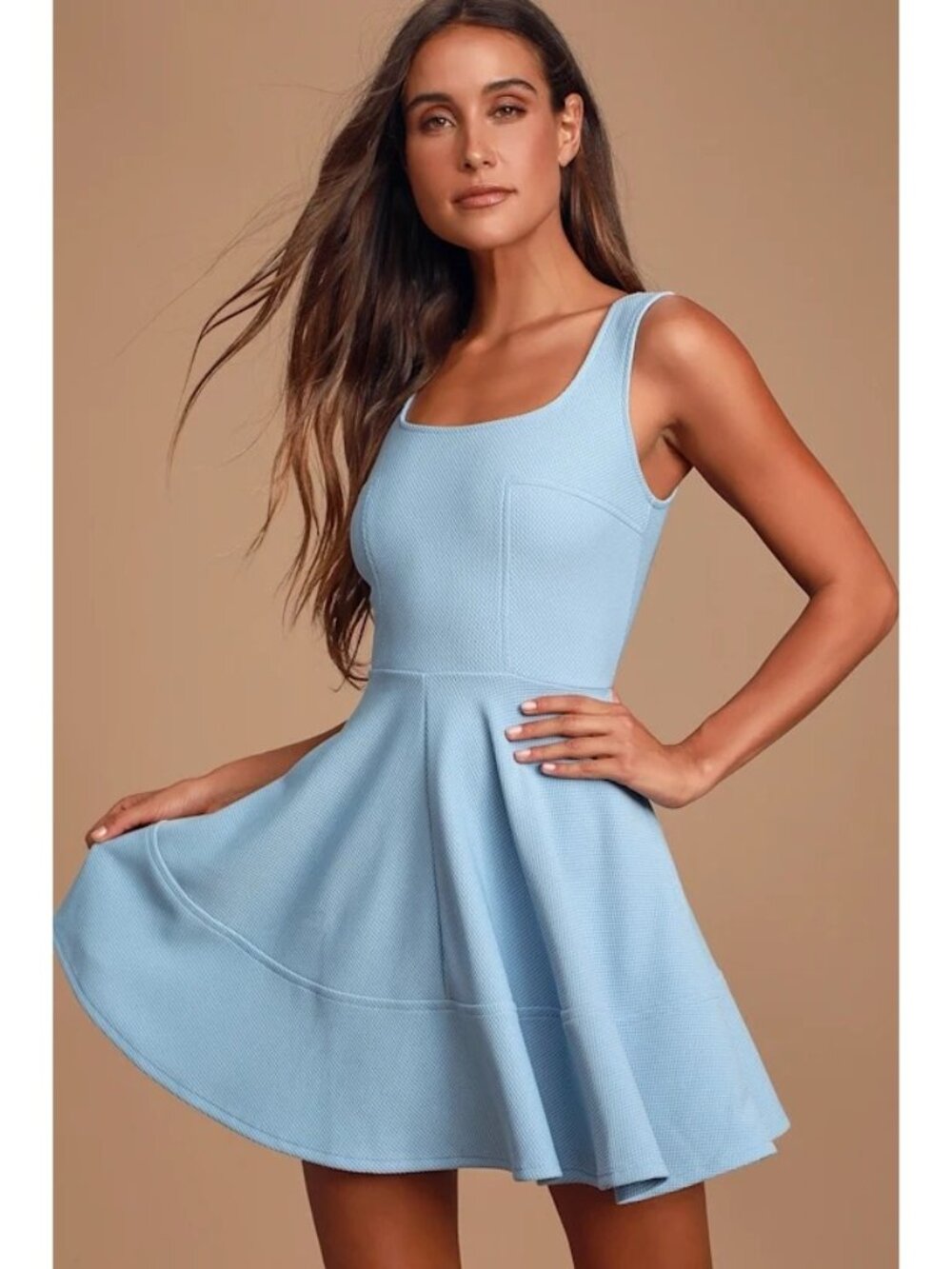 Lulus Dress Home Before Daylight Periwinkle Size Small Light Blue Made In USA